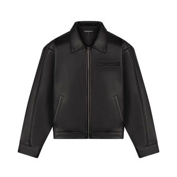 LEATHER BACK TAB JACKET