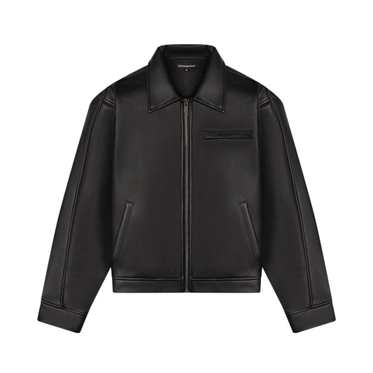 LEATHER BACK TAB JACKET