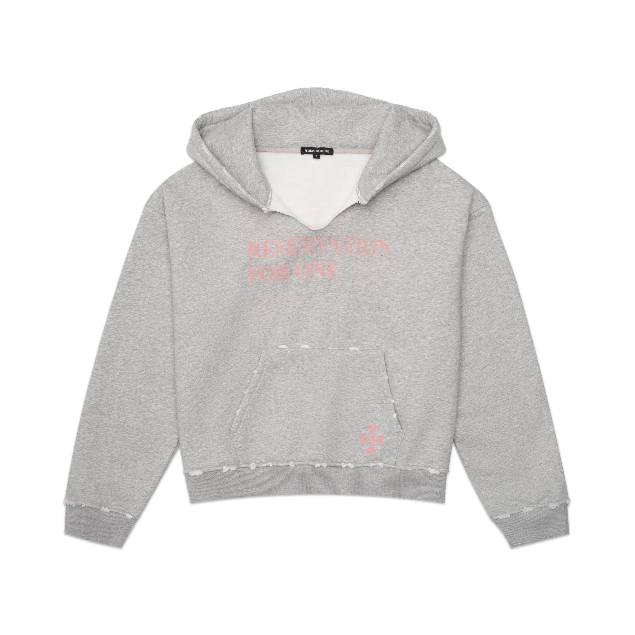 HEATHER GREY CROSS HOODIE