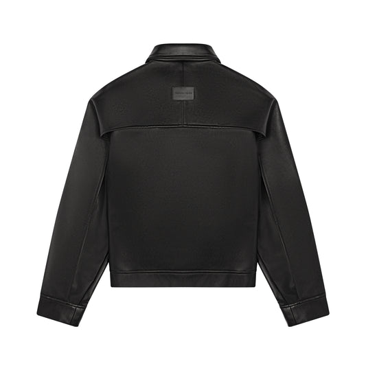 LEATHER BACK TAB JACKET