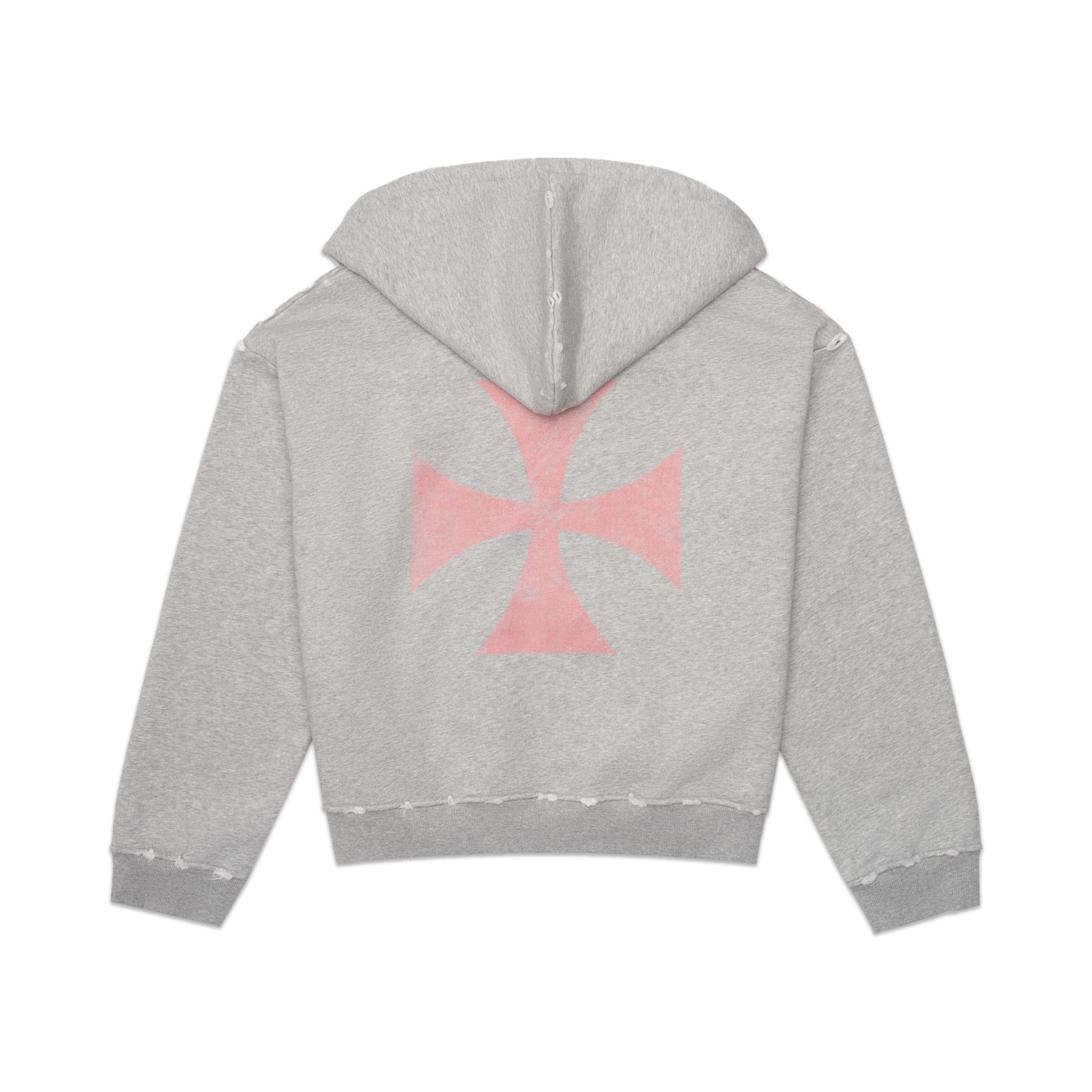 HEATHER GREY CROSS HOODIE